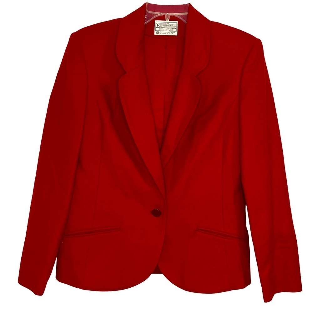 Pendleton Red Virgin Wool Blazer - image 1